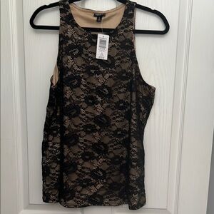 Torrid Black and Tan Lace Blouse
